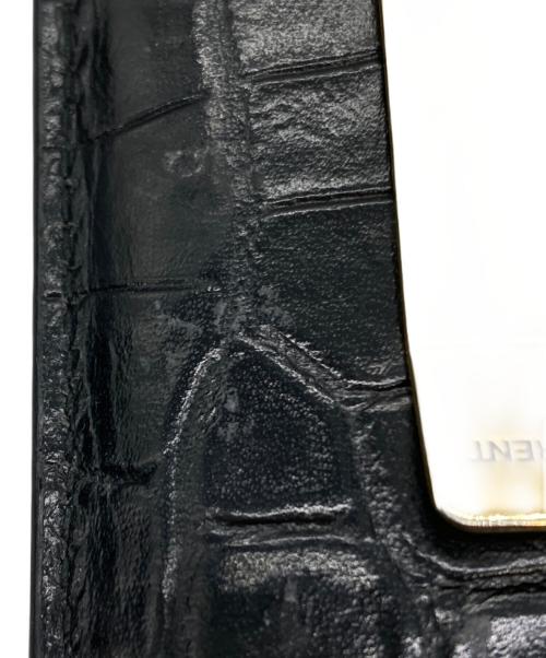 Saint Laurent Paris（サンローランパリ）Saint Laurent Paris (サンローランパリ) クロコ型押しカードケース ブラックの古着・服飾アイテム