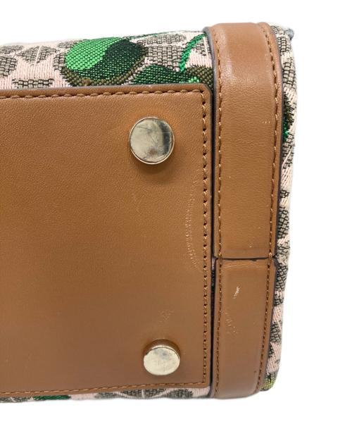 Kate Spade（ケイトスペード）Kate Spade (ケイトスペード) スペードフラワージャカードマーケットチェリーミディアムトート ベージュの古着・服飾アイテム