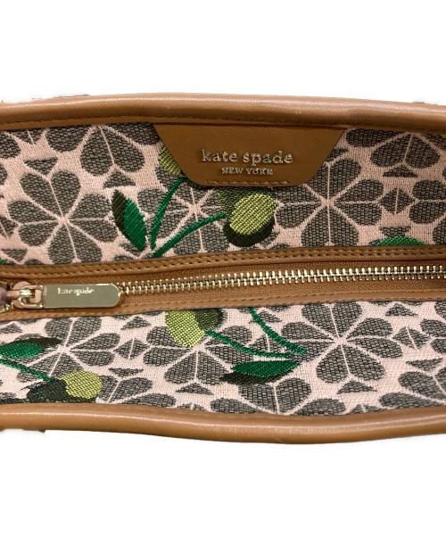 Kate Spade（ケイトスペード）Kate Spade (ケイトスペード) スペードフラワージャカードマーケットチェリーミディアムトート ベージュの古着・服飾アイテム