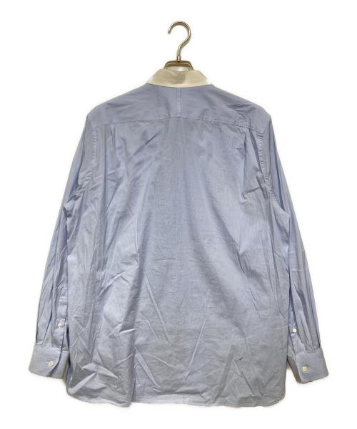 LOEWE（ロエベ）LOEWE (ロエベ) ビブ切替 アシンメトリーシャツ ブルー×ホワイト サイズ:Lの古着・服飾アイテム