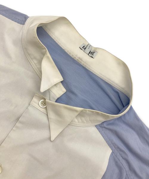 LOEWE（ロエベ）LOEWE (ロエベ) ビブ切替 アシンメトリーシャツ ブルー×ホワイト サイズ:Lの古着・服飾アイテム