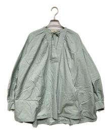 MW TOKYO（エムダブリュー トーキョー）の古着「ボリュームスリーブブラウス」｜グリーン