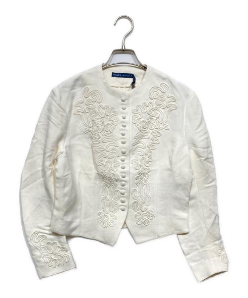 RALPH LAUREN（ラルフローレン）RALPH LAUREN (ラルフローレン) 刺繍ジャケット ホワイト サイズ:Sの古着・服飾アイテム