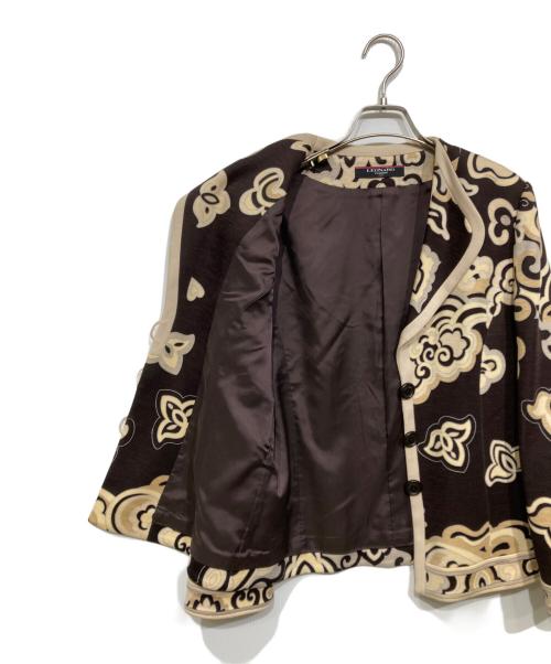 LEONARD（レオナール）LEONARD (レオナール) 総柄ジャケット ブラウン サイズ:11ARの古着・服飾アイテム