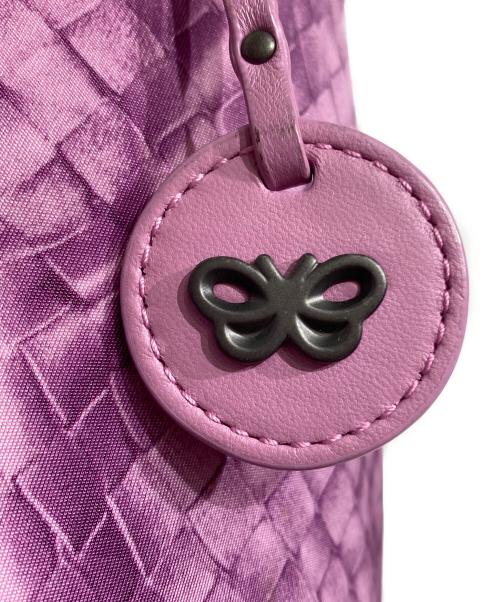 BOTTEGA VENETA（ボッテガベネタ）BOTTEGA VENETA (ボッテガベネタ) ナイロン プリントハンドバッグ パープルの古着・服飾アイテム