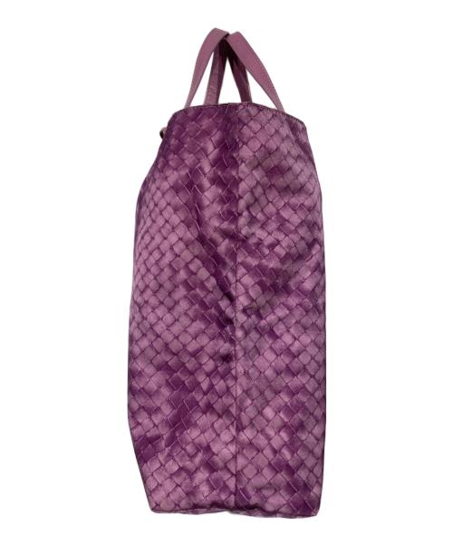 BOTTEGA VENETA（ボッテガベネタ）BOTTEGA VENETA (ボッテガベネタ) ナイロン プリントハンドバッグ パープルの古着・服飾アイテム