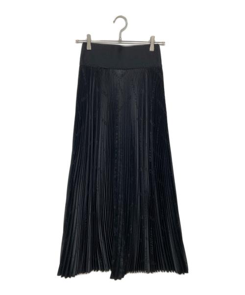 BALENCIAGA（バレンシアガ）BALENCIAGA (バレンシアガ) ウエストロゴ プリーツサテンスカート ブラック サイズ:36の古着・服飾アイテム