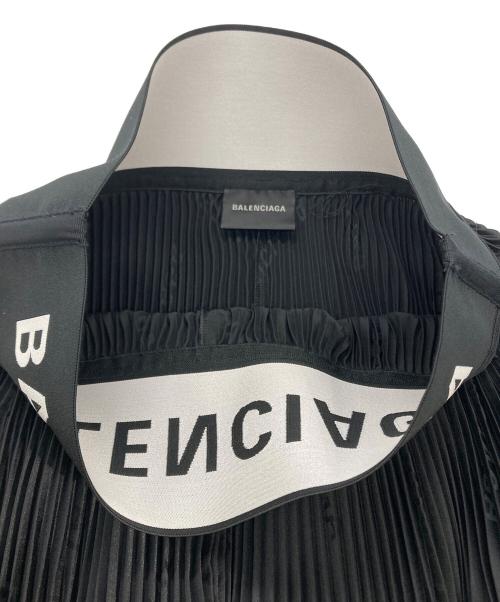 BALENCIAGA（バレンシアガ）BALENCIAGA (バレンシアガ) ウエストロゴ プリーツサテンスカート ブラック サイズ:36の古着・服飾アイテム