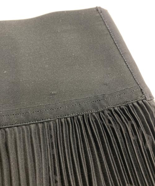 BALENCIAGA（バレンシアガ）BALENCIAGA (バレンシアガ) ウエストロゴ プリーツサテンスカート ブラック サイズ:36の古着・服飾アイテム