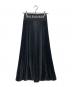 BALENCIAGA（バレンシアガ）の古着「ウエストロゴ プリーツサテンスカート」｜ブラック