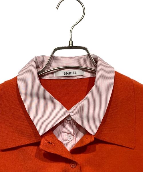 Snidel（スナイデル）Snidel (スナイデル) シャツドッキングヘムボリュームニットプルオーバー オレンジ サイズ:Fの古着・服飾アイテム