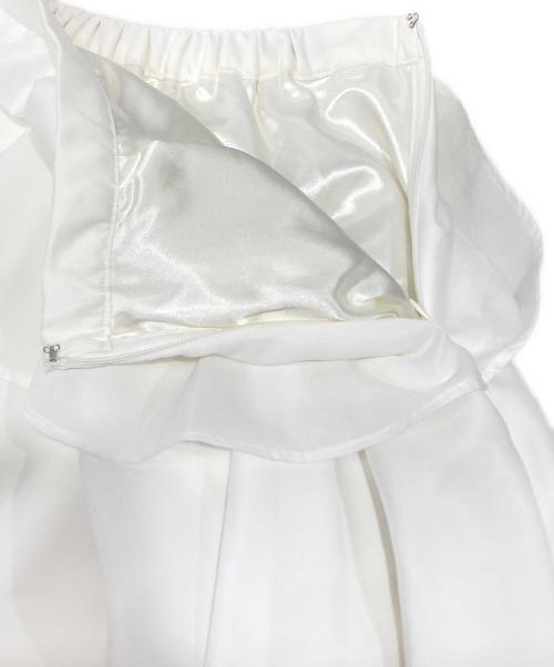 Snidel（スナイデル）Snidel (スナイデル) Sustainableニットカーデ×ティアードスカートセット ホワイト×グリーンの古着・服飾アイテム