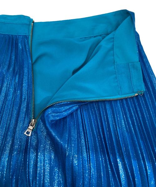alice+olivia（アリスアンドオリビア）alice+olivia (アリスアンドオリビア) シルクブレンデッドプリーツスカート ブルーの古着・服飾アイテム