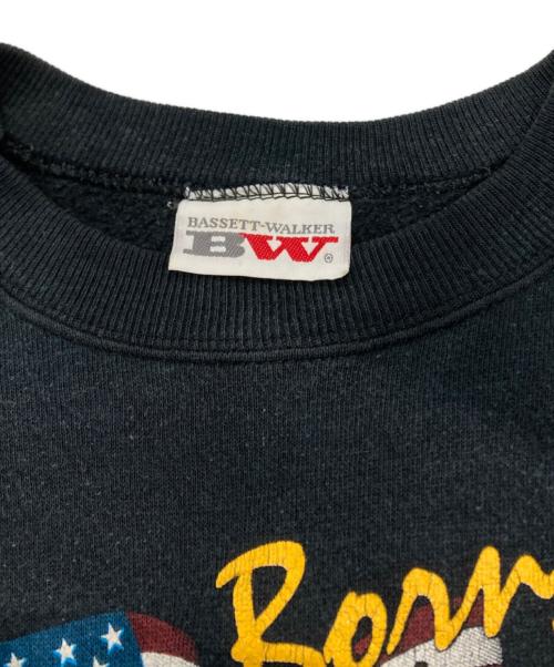 BASSETT WALKER（バセットウォーカー）BASSETT WALKER (バセットウォーカー) プリントスウェット ブラック サイズ:XLの古着・服飾アイテム