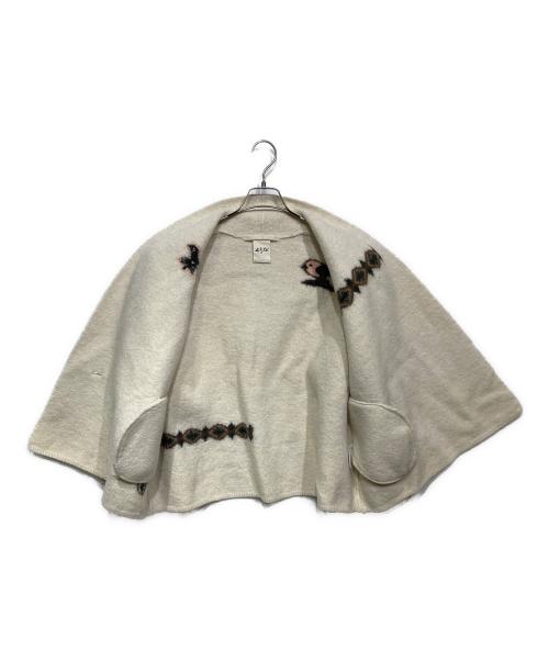 45R（フォーティファイブ・アール）45R (フォーティファイブ・アール) インターシャの縮絨ニットボレロ ベージュの古着・服飾アイテム