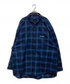 BALENCIAGAバレンシアガ）の古着「オーバーサイズチェックシャツ」｜ブルー