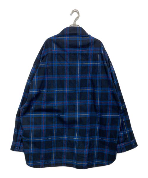 BALENCIAGA（バレンシアガ）BALENCIAGA (バレンシアガ) オーバーサイズチェックシャツ ブルー サイズ:Lの古着・服飾アイテム