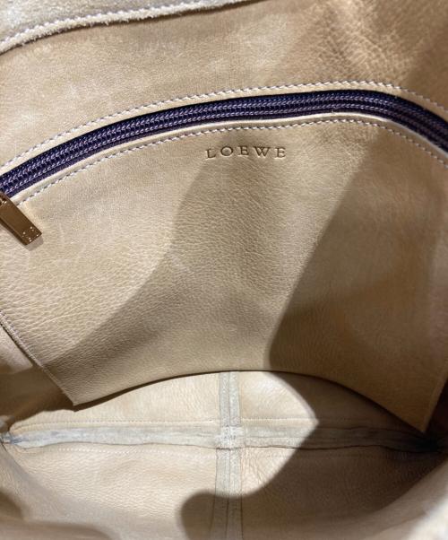 LOEWE（ロエベ）LOEWE (ロエベ) アナグラムスエードトートバッグ ブラウン×ベージュの古着・服飾アイテム