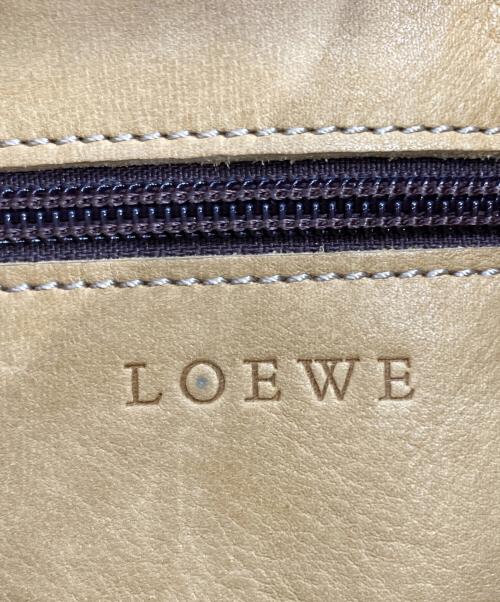 LOEWE（ロエベ）LOEWE (ロエベ) アナグラムスエードトートバッグ ブラウン×ベージュの古着・服飾アイテム