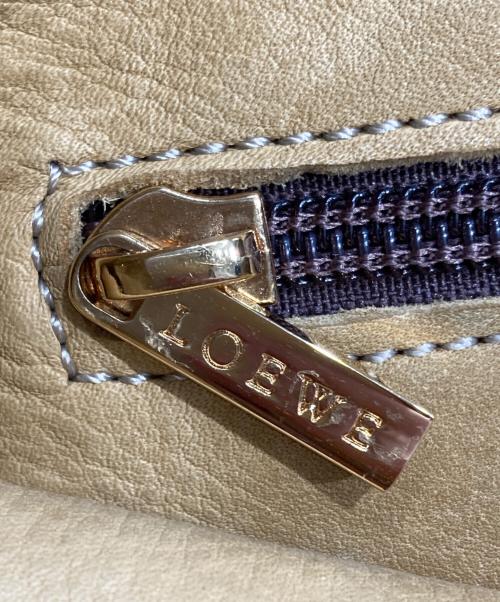 LOEWE（ロエベ）LOEWE (ロエベ) アナグラムスエードトートバッグ ブラウン×ベージュの古着・服飾アイテム