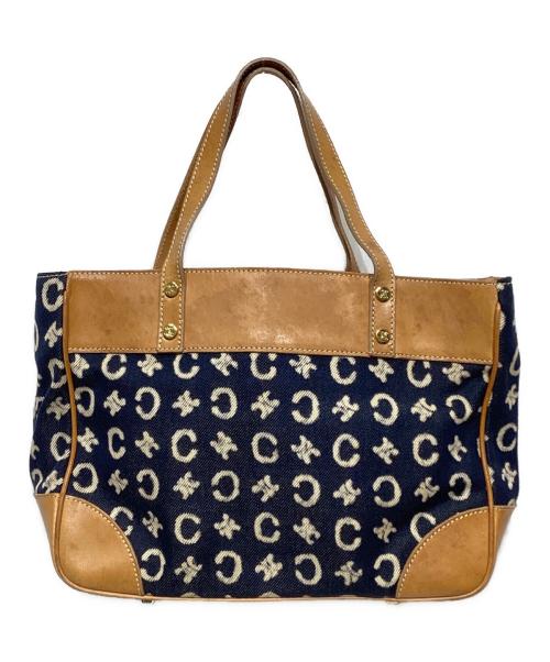 CELINE（セリーヌ）CELINE (セリーヌ) Cマカダム デニム ハンドバッグ インディゴ×ンベージュの古着・服飾アイテム