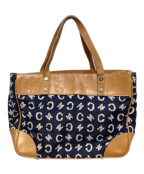 CELINE（セリーヌ）CELINE (セリーヌ) Cマカダム デニム ハンドバッグ インディゴ×ンベージュの古着・服飾アイテム