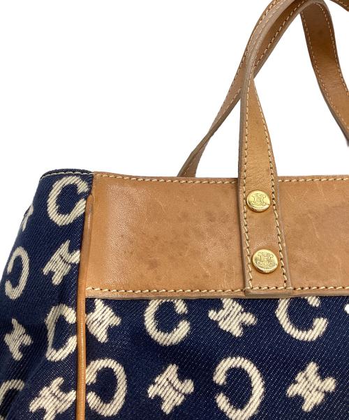 CELINE（セリーヌ）CELINE (セリーヌ) Cマカダム デニム ハンドバッグ インディゴ×ンベージュの古着・服飾アイテム
