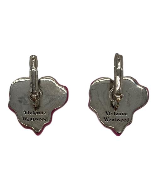 Vivienne Westwood（ヴィヴィアンウエストウッド）Vivienne Westwood (ヴィヴィアンウエストウッド) キャンドルハートモチーフピアス ピンク×シルバーの古着・服飾アイテム