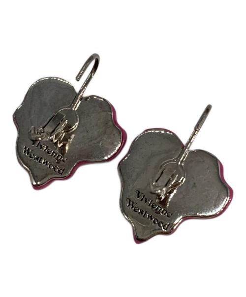 Vivienne Westwood（ヴィヴィアンウエストウッド）Vivienne Westwood (ヴィヴィアンウエストウッド) キャンドルハートモチーフピアス ピンク×シルバーの古着・服飾アイテム