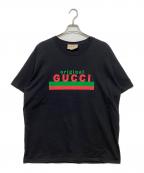 GUCCIグッチ）の古着「ロゴプリントTシャツ」｜ブラック