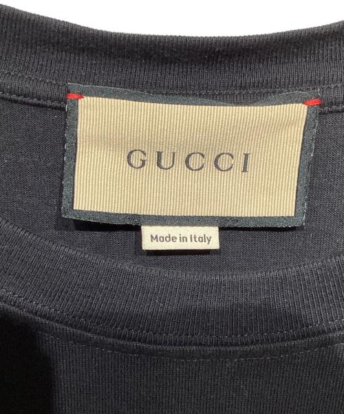 GUCCI（グッチ）GUCCI (グッチ) ロゴプリントTシャツ ブラック サイズ:XLの古着・服飾アイテム