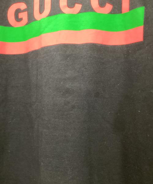GUCCI（グッチ）GUCCI (グッチ) ロゴプリントTシャツ ブラック サイズ:XLの古着・服飾アイテム