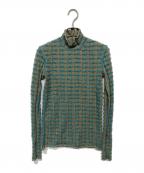 IRENEアイレネ）の古着「Cut Yarn Knit Tops」｜ベージュ×ブルー
