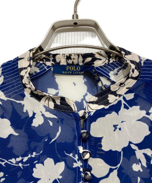 POLO RALPH LAUREN（ポロ・ラルフローレン）POLO RALPH LAUREN (ポロ・ラルフローレン) フローラルプリントブラウス ブルー サイズ:Mの古着・服飾アイテム