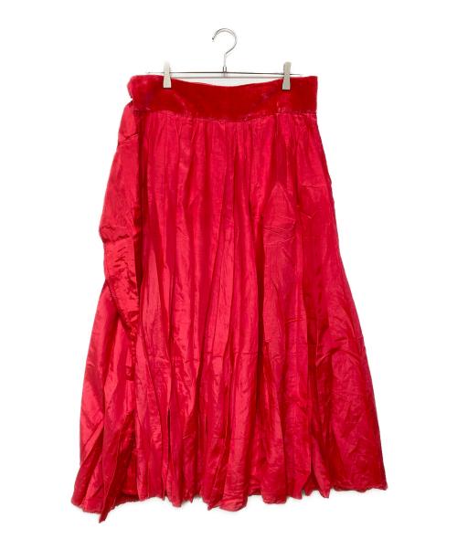 house of lotus（ハウスオブロータス）house of lotus (ハウスオブロータス) シルクコットンローンロングスカート レッド サイズ:Mの古着・服飾アイテム