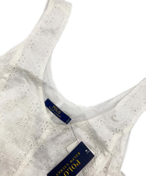 POLO RALPH LAUREN（ポロ・ラルフローレン）POLO RALPH LAUREN (ポロ・ラルフローレン) カットワーク ノースリーブワンピース ホワイト サイズ:6の古着・服飾アイテム