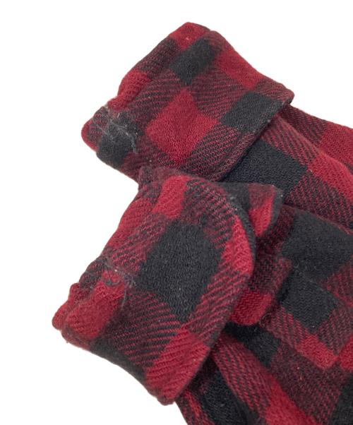 BUCK SKEIN（バックスケイン）BUCK SKEIN (バックスケイン) ウールハーフジップシャツ レッド×ブラック サイズ:不明の古着・服飾アイテム