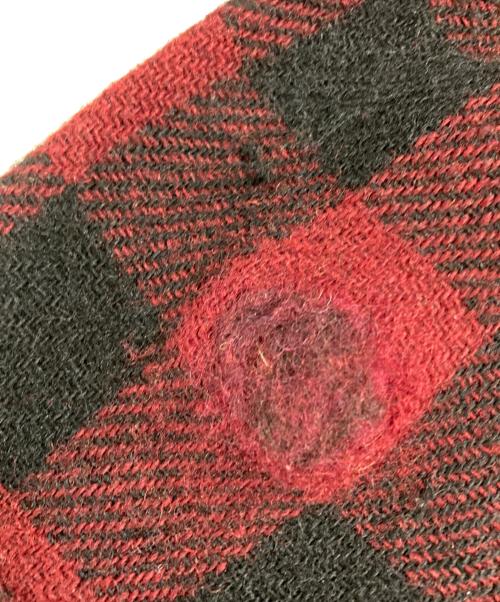 BUCK SKEIN（バックスケイン）BUCK SKEIN (バックスケイン) ウールハーフジップシャツ レッド×ブラック サイズ:不明の古着・服飾アイテム