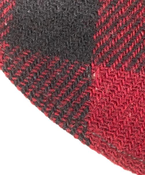 BUCK SKEIN（バックスケイン）BUCK SKEIN (バックスケイン) ウールハーフジップシャツ レッド×ブラック サイズ:不明の古着・服飾アイテム