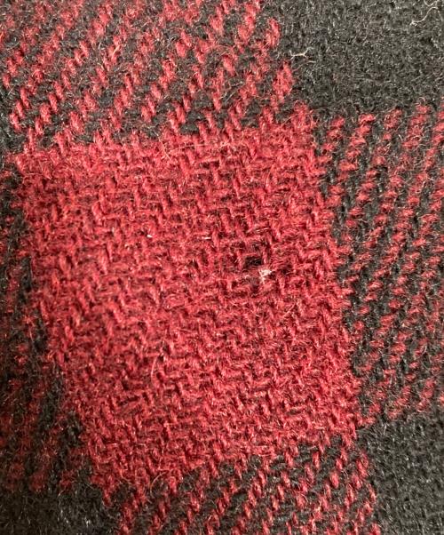 BUCK SKEIN（バックスケイン）BUCK SKEIN (バックスケイン) ウールハーフジップシャツ レッド×ブラック サイズ:不明の古着・服飾アイテム