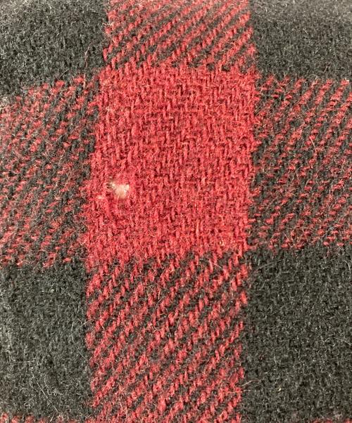 BUCK SKEIN（バックスケイン）BUCK SKEIN (バックスケイン) ウールハーフジップシャツ レッド×ブラック サイズ:不明の古着・服飾アイテム