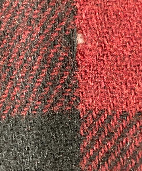 BUCK SKEIN（バックスケイン）BUCK SKEIN (バックスケイン) ウールハーフジップシャツ レッド×ブラック サイズ:不明の古着・服飾アイテム