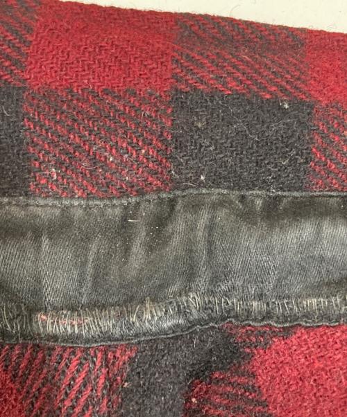 BUCK SKEIN（バックスケイン）BUCK SKEIN (バックスケイン) ウールハーフジップシャツ レッド×ブラック サイズ:不明の古着・服飾アイテム