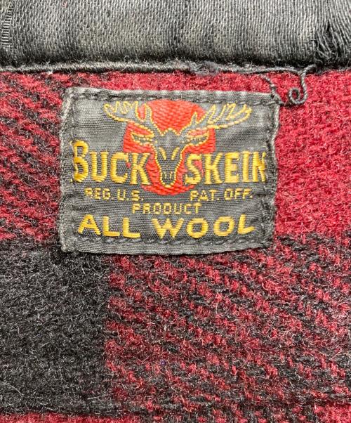 BUCK SKEIN（バックスケイン）BUCK SKEIN (バックスケイン) ウールハーフジップシャツ レッド×ブラック サイズ:不明の古着・服飾アイテム
