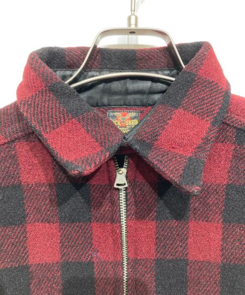 BUCK SKEIN（バックスケイン）BUCK SKEIN (バックスケイン) ウールハーフジップシャツ レッド×ブラック サイズ:不明の古着・服飾アイテム