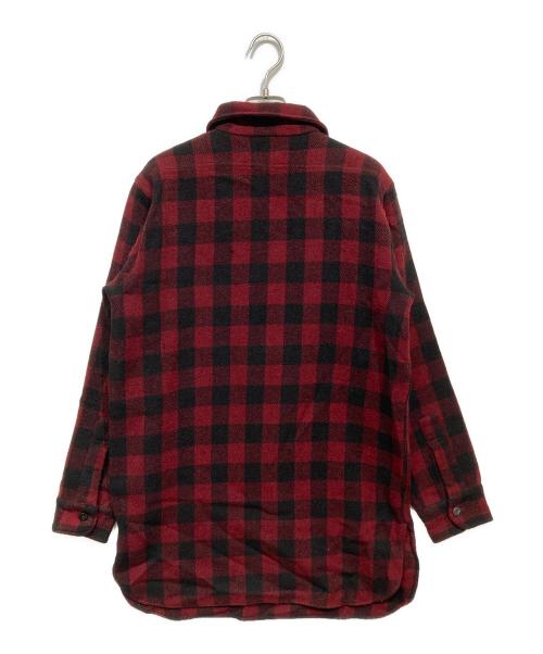 BUCK SKEIN（バックスケイン）BUCK SKEIN (バックスケイン) ウールハーフジップシャツ レッド×ブラック サイズ:不明の古着・服飾アイテム
