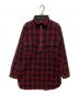 BUCK SKEIN（バックスケイン）の古着「ウールハーフジップシャツ」｜レッド×ブラック