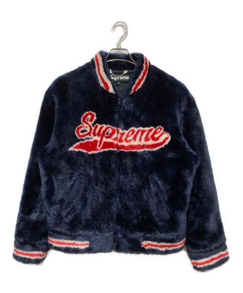 SUPREME（シュプリーム）SUPREME (シュプリーム) Faux Fur Varsity Jacket ネイビー×レッド サイズ:Mの古着・服飾アイテム