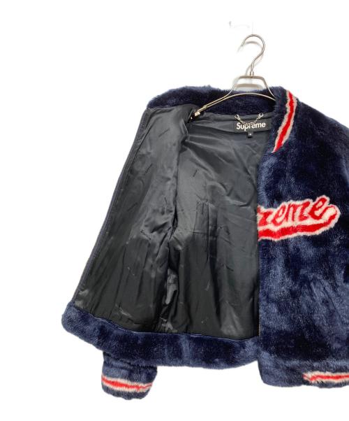 SUPREME（シュプリーム）SUPREME (シュプリーム) Faux Fur Varsity Jacket ネイビー×レッド サイズ:Mの古着・服飾アイテム