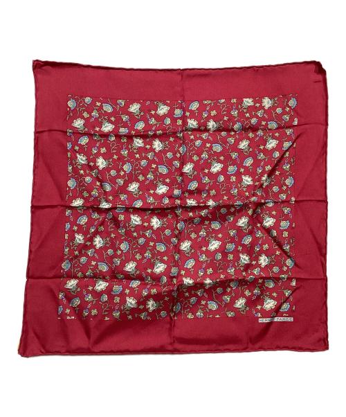 HERMES（エルメス）HERMES (エルメス) 花柄スカーフ レッド サイズ:42×42の古着・服飾アイテム